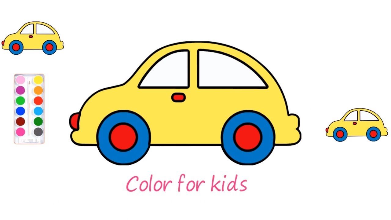Tranh tô màu các loại xe ô tô xe 4 bánh cho bé