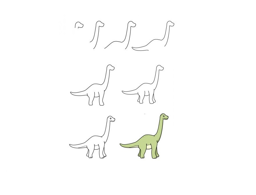 cách vẽ con khủng long