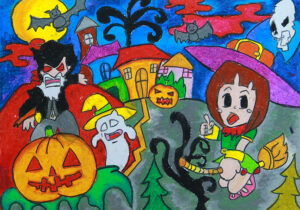 lễ hội halloween tranh vẽ