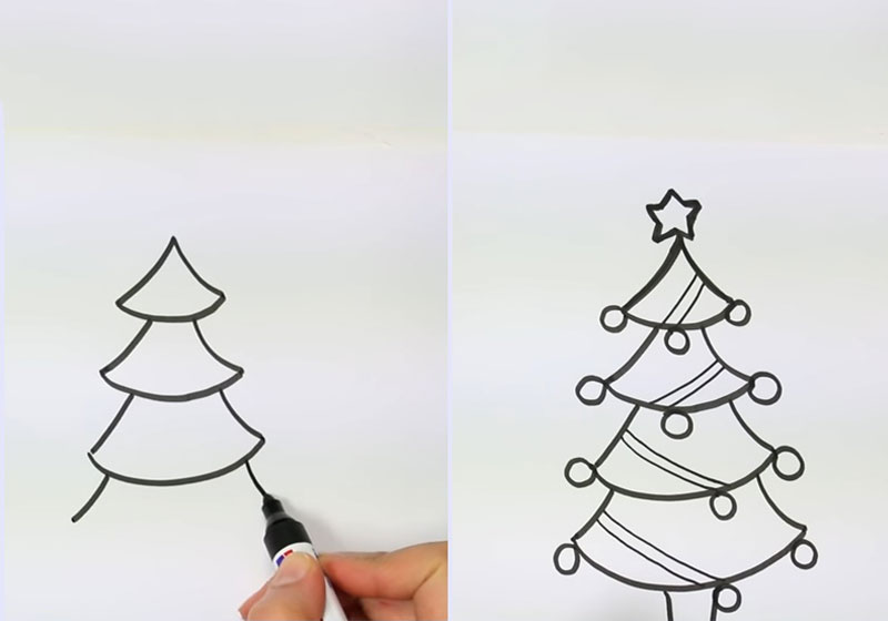 17 Cách Vẽ Cây Thông Noel Đơn Giản Và Đẹp Nhất Cho Bé