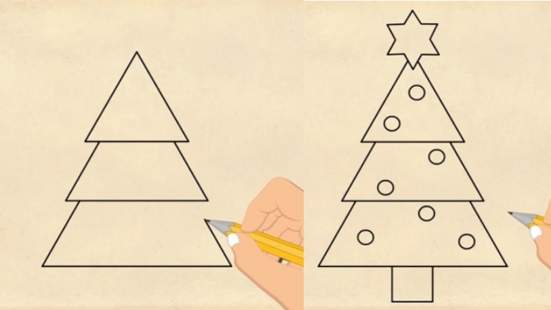 10 cách vẽ cây thông Noel đẹp mà đơn giản  websosanhvn