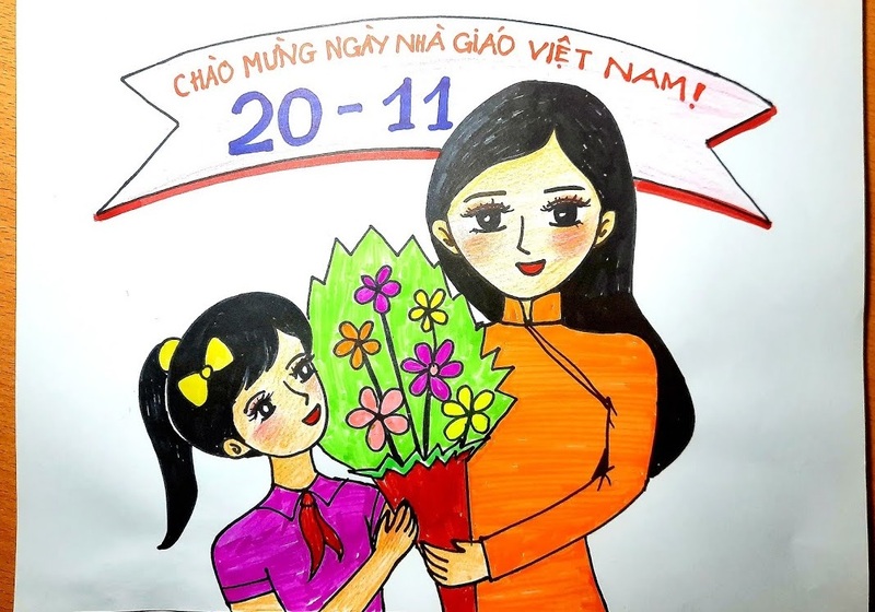 Tranh tô màu 2011 đẹp mừng ngày Nhà giáo Việt Nam  Trung Cấp Nghề Thương  Mại Du Lịch Thanh Hoá