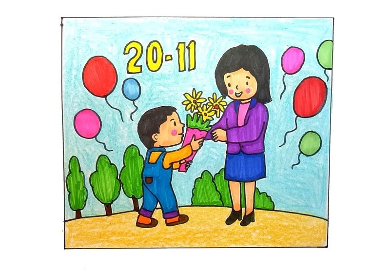 Vẽ tranh 20-11 - Đề tài Ngày Nhà Giáo Việt Nam ý nghĩa