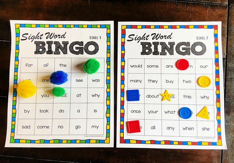 trò chơi học tiếng anh lớp 2 Word Bingo