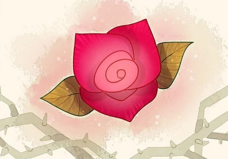 vẽ lọ hoa hồng đơn giản