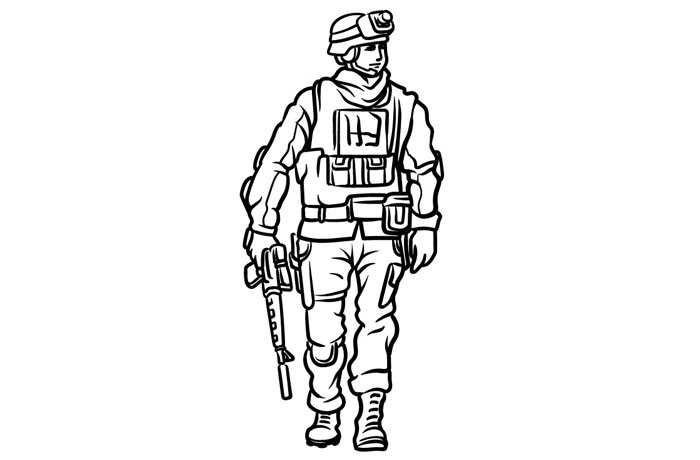 vẽ chú quân nhân chuồn bộ đội đơn giản và giản dị nhất