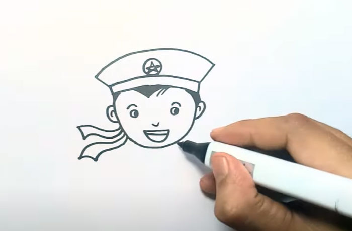 vẽ nón chú quân nhân hải quân