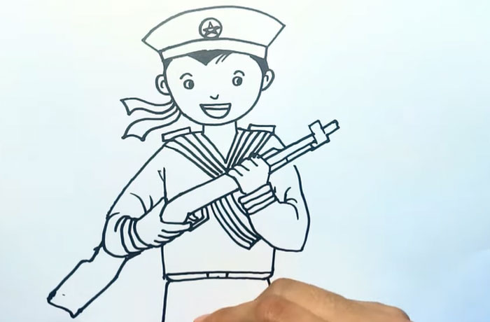 Vẽ chú bộ đội hải quân  Vẽ tranh đề tài bộ đội  Vẽ tranh chú bộ đội đứng  canh gác  YouTube