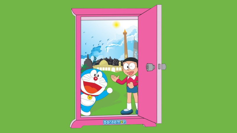 Với vẻ ngoài đơn giản của một cánh cửa màu hồng, bảo bối Doraemon này có khả năng đưa bạn đến bất cứ đâu. 