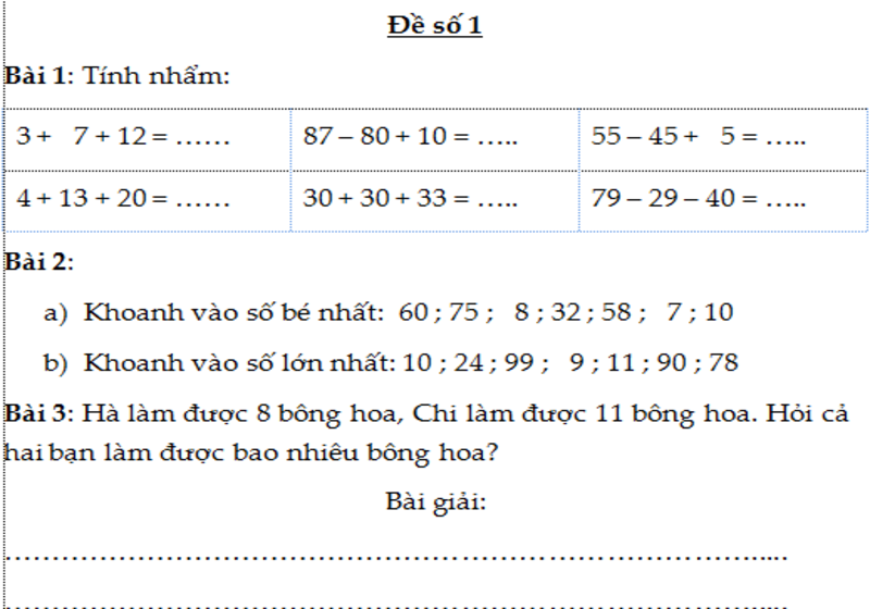 học toán online lớp 2