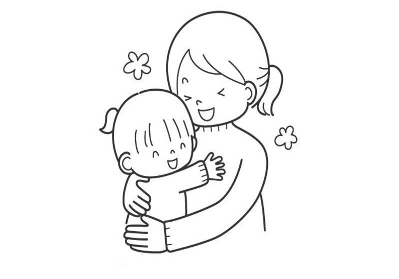 Hình vẽ về chủ đề mẹ và em bé
