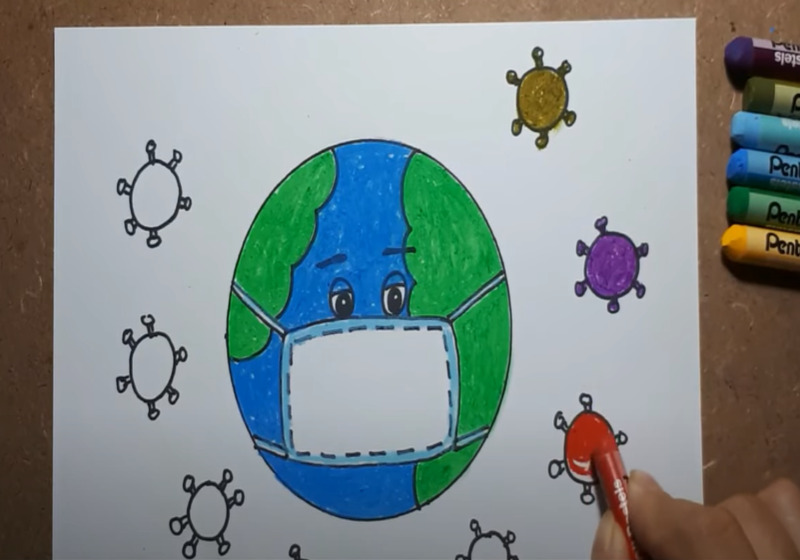 cách vẽ hình trái đất