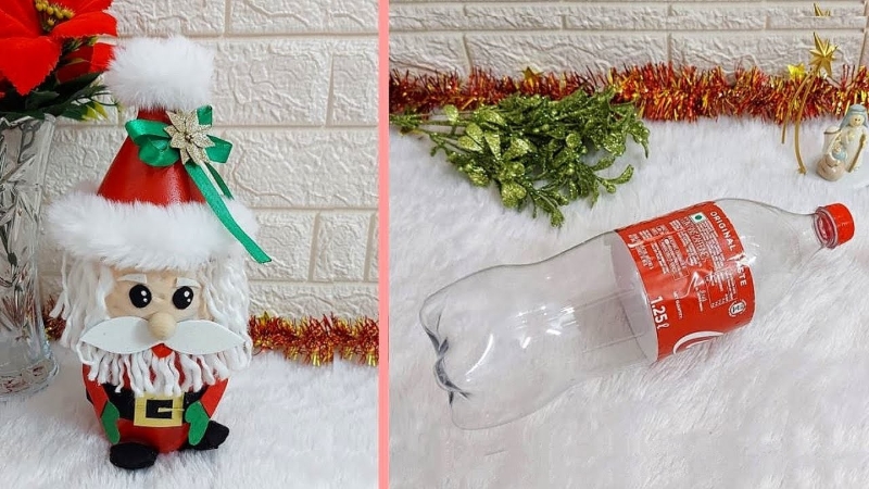 cách làm ông già Noel bằng chai nhựa