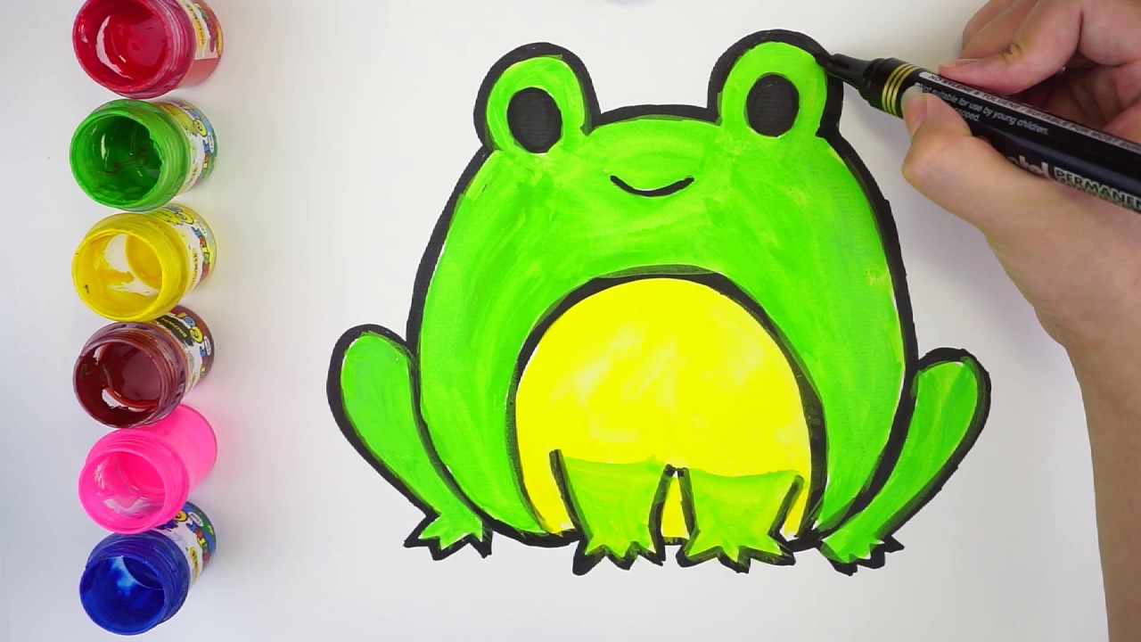 Hướng dẫn cách vẽ CON ẾCH Tô màu CON ẾCH  How to draw a frog  YouTube