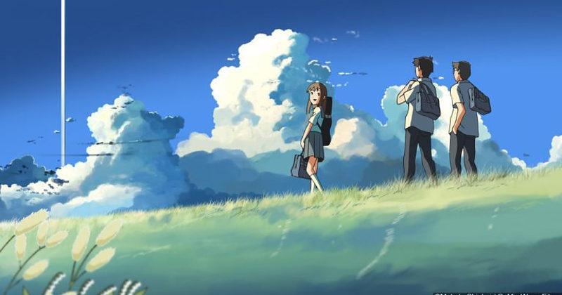 Một cảnh trong phim anime tình yêu học trò Bên Kia Đám Mây, Nơi Ta Hẹn Ước
