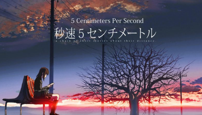 Poster film anime tình yêu học trò trầm buồn của 5cm/s
