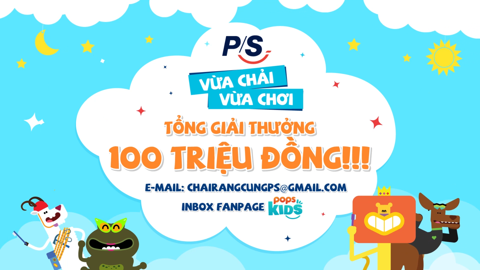 THAM GIA CUỘC THI VỪA CHẢI VỪA CHƠI CÙNG P/S VỚI TỔNG GIẢI THƯỞNG 100 TRIỆU ĐỒNG