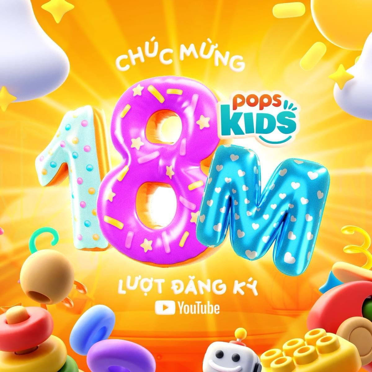 POPS KIDS REACHES 18M SUBSCRIBERS